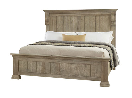 Vaughan Bassett Carlisle Cal King Corbel Bed in Natural Grey image