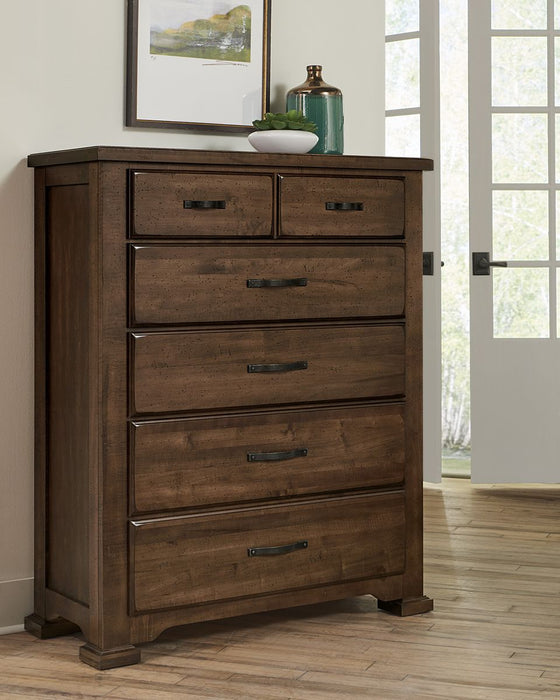 Vaughan-Bassett Joinery 5 Drawer Chest in Natural Oak