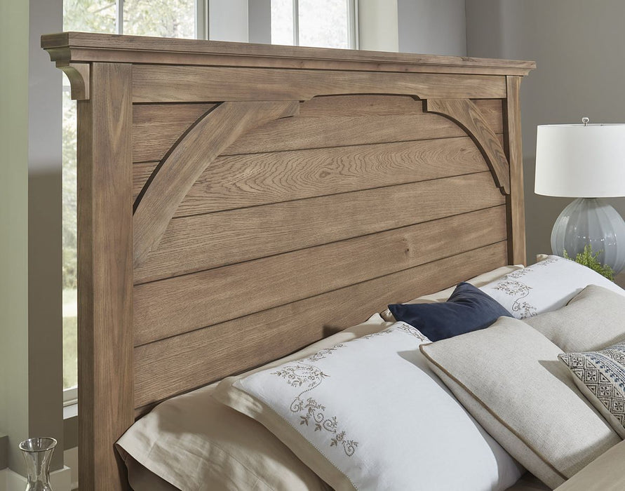 Vaughan Bassett Vista King Mansion Bed in Natural Oak
