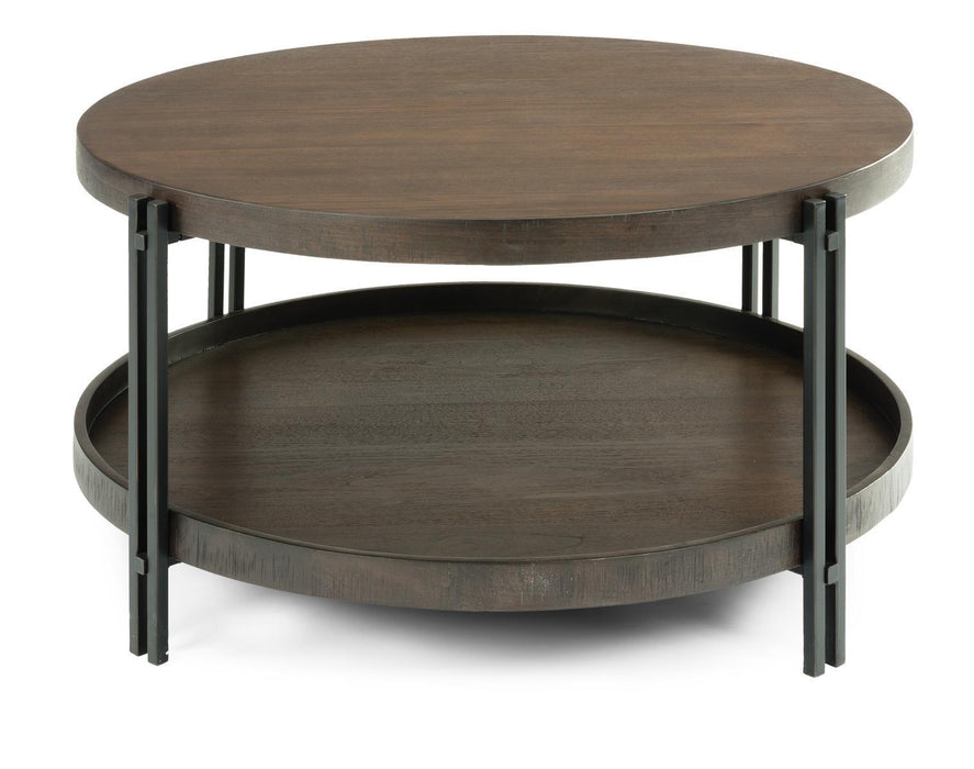Flexsteel Prairie Round Cocktail Table with Casters