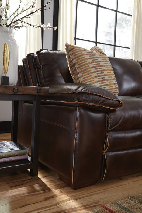 Flexsteel Carpenter Chairside Table in Rustic Brown