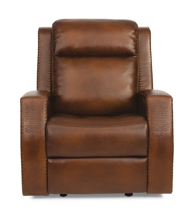 Flexsteel Latitudes Mustang Leather Power Gliding Recliner w/Power Headrests image