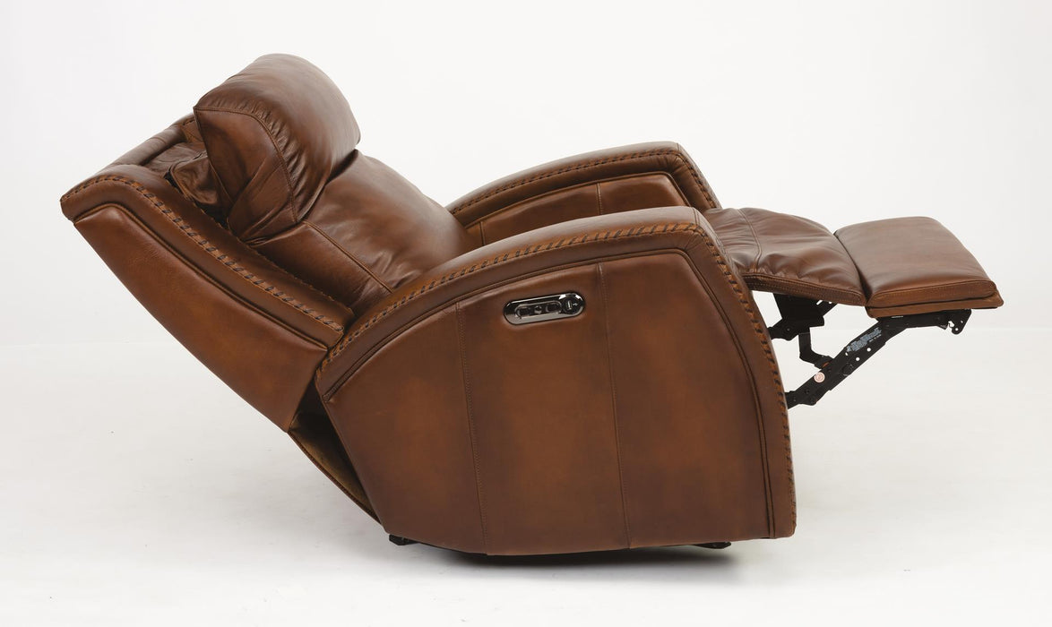 Flexsteel Latitudes Mustang Leather Power Gliding Recliner w/Power Headrests