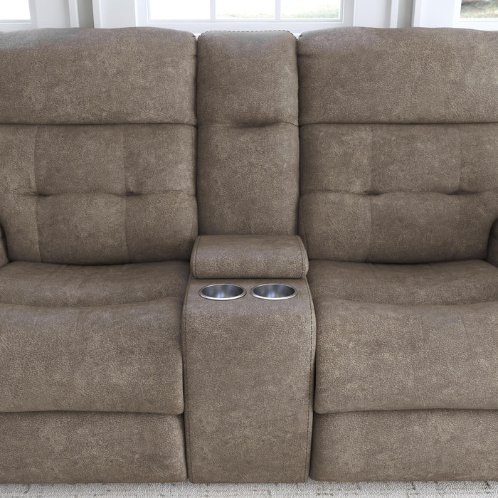 Strait B3906-601H Power Reclining Loveseat with Console & Power Headrests