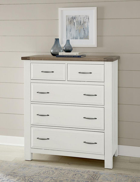 Vaughan-Bassett Maple Road Chest in Soft White/Natural Top