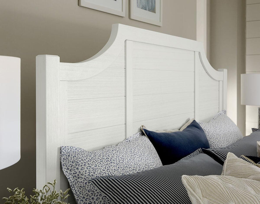 Vaughan-Bassett Maple Road Cal King Scalloped Bed in Soft White