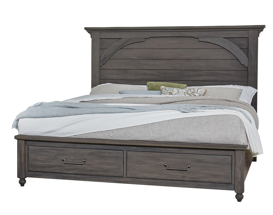 Vaughan Bassett Vista Queen Mansion Storage Bed in Grey Oak image