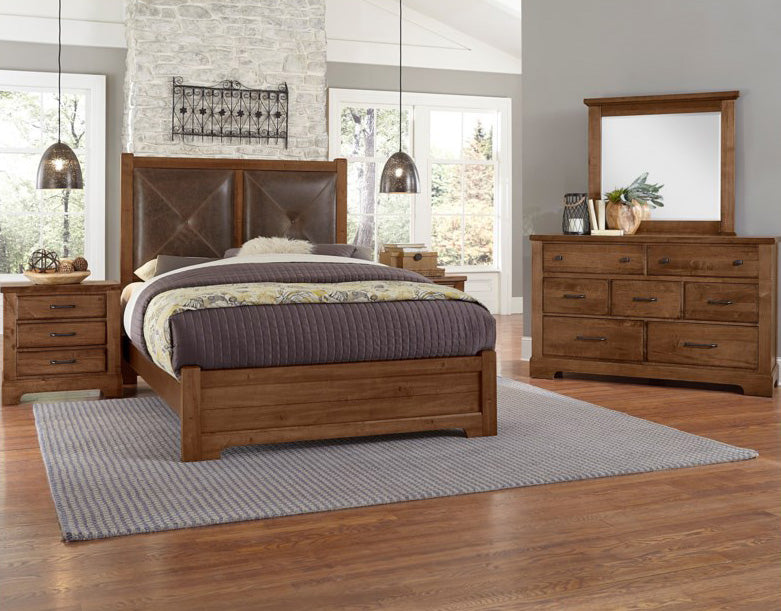 Vaughan-Bassett Cool Rustic 7 Drawer Dresser in Amber